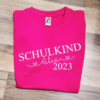 Schulanfängershirt 2024 pink mit Wunschnamen